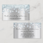 Carte De Visite Maquillage Artiste Eyelash Diamond Drives Gris Ble (Devant / Derrière)