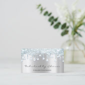 Carte De Visite Maquillage Artiste Eyelash Diamond Drives Gris Ble (Debout devant)