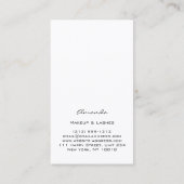 Carte De Visite Maquillage Artiste Eyelash Extension Hair Styliste (Dos)