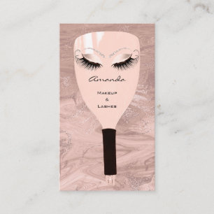 Carte De Visite Maquillage Artiste Eyelash Extension Rose en marbr