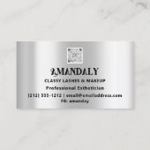 Carte De Visite Maquillage Artiste Eyelash Extensions QR LOGO Arge (Dos)