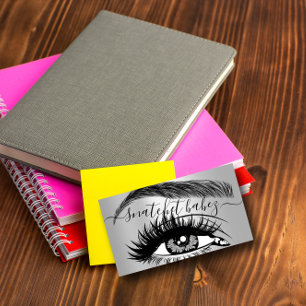 Carte De Visite Maquillage Artiste Eyelash Hair Brows Code QR Logo