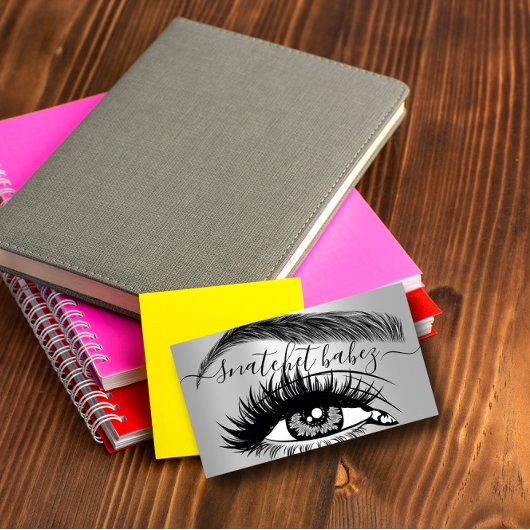 Carte De Visite Maquillage Artiste Eyelash Hair Brows Code QR Logo