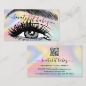 Carte De Visite Maquillage Artiste Eyelash Hair Brows QR Code Past (Devant / Derrière)