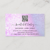 Carte De Visite Maquillage Artiste Eyelash Hair Brows QR Code rose (Dos)