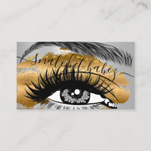Carte De Visite Maquillage Artiste Eyelash Hair Brows QR Logo Gold