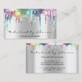 Carte De Visite Maquillage Artiste Eyelash Holograph Drivers Silve (Devant / Derrière)