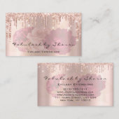 Carte De Visite Maquillage Artiste Eyelash Lashes Florals Rose (Devant / Derrière)