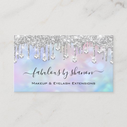 Carte De Visite Maquillage Artiste Eyelash Lashes Holographique Di (Devant)