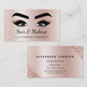 Carte De Visite Maquillage Artiste Eyelash Lashes Maquillage Rose  (Devant / Derrière)