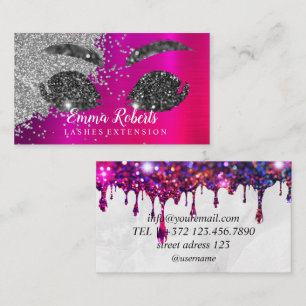 Carte De Visite Maquillage Artiste Eyelash Lashes Parties scintill