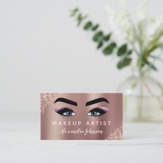Carte De Visite Maquillage Artiste Eyelash Lashes Parties scintill (Debout devant)