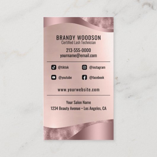 Carte De Visite Maquillage Artiste Eyelash Lashes Parties scintill (Dos)