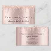 Carte De Visite Maquillage Artiste Eyelash Lashes Rose Lux (Devant / Derrière)