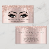 Carte De Visite Maquillage Artiste Eyelash Rose Parties scintillan (Devant / Derrière)