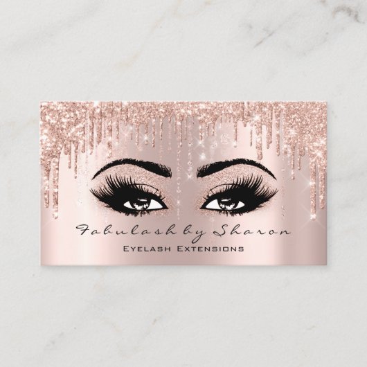 Carte De Visite Maquillage Artiste Eyelash Rose Parties scintillan (Devant)