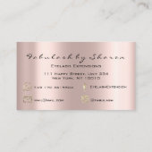 Carte De Visite Maquillage Artiste Eyelashes Extension Rose Brosse (Dos)