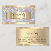 Carte De Visite Maquillage Artiste Eyelashes Gold Parties scintill (Devant / Derrière)