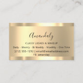 Carte De Visite Maquillage Artiste Eyelashes Gold Parties scintill (Dos)