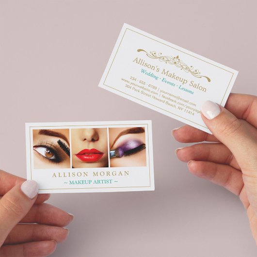 Carte De Visite Maquillage Artiste Eyelashes Lips Eyeshadow Photos