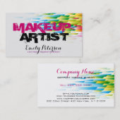 Carte De Visite Maquillage Artiste Formes géométriques Couleur écl (Devant / Derrière)