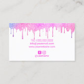Carte De Visite Maquillage Artiste Girly Pastel Drips Rose Lips Sa (Dos)