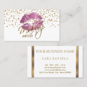 Carte De Visite Maquillage Artiste Gold Confetti Dots & So Rose Li (Devant / Derrière)