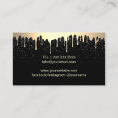 Carte De Visite Maquillage Artiste Gold Eyelash Salon Déchets tend (Dos)