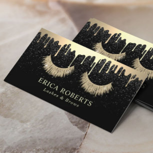 Carte De Visite Maquillage Artiste Gold Eyelash Salon Déchets tend