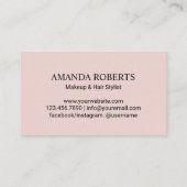 Carte De Visite Maquillage Artiste Gold Lips Classy Typography Gir (Dos)