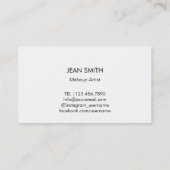 Carte De Visite Maquillage Artiste Gold Lips Moderne Rouge Script  (Dos)