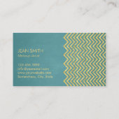 Carte De Visite Maquillage Artiste Gold Lips Moderne Turquoise (Dos)