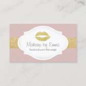 Carte De Visite Maquillage Artiste Gold Parties scintillant lèvres (Devant)