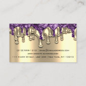Carte De Visite Maquillage Artiste Gold Purple Drips Oeil Lashes (Dos)