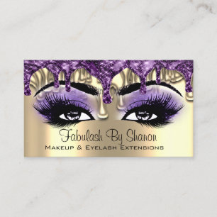 Carte De Visite Maquillage Artiste Gold Purple Drivers Lashes