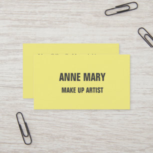 Carte De Visite Maquillage Artiste Gris Jaune Couleurs 2021