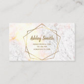 Carte De Visite Maquillage Artiste Gris Marbre Géométrique Or Élég (Dos)