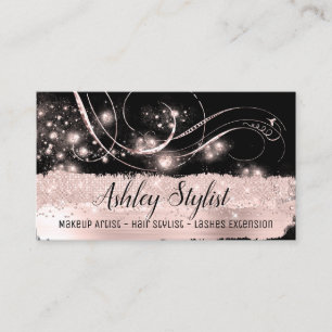Carte De Visite Maquillage Artiste Hair Salon Extension Lash Rose 