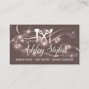 Carte De Visite Maquillage Artiste Hair Salon Lash Scissors Blush