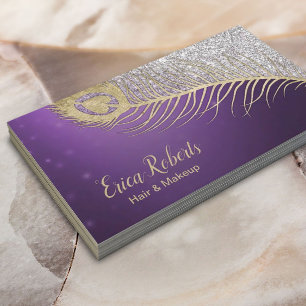 Carte De Visite Maquillage Artiste Hair Styliste Peacock Purple & 