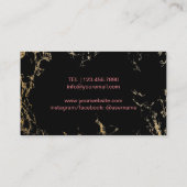 Carte De Visite Maquillage Artiste Hot Rose Lips tendance Black & (Dos)