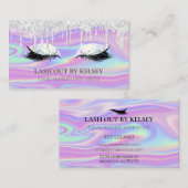 Carte De Visite Maquillage Artiste Iridescente Lash Silver Parties (Devant / Derrière)