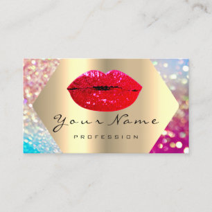Carte De Visite Maquillage Artiste Kiss LIPS rouge LUX Holographiq