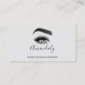 Carte De Visite Maquillage Artiste Lash Friseur Logo QR CODE gris  (Devant)