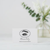 Carte De Visite Maquillage Artiste Lash Friseur Logo QR CODE gris  (Debout devant)
