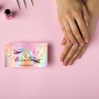 Carte De Visite Maquillage Artiste Lash Nails Logo Personnalisé Dr