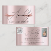 Carte De Visite Maquillage Artiste Lash QR LOGO Microblade Blush R (Devant / Derrière)