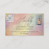 Carte De Visite Maquillage Artiste Lash QR LOGO Microblade Gold Ro (Dos)