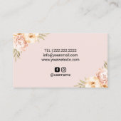 Carte De Visite Maquillage Artiste Lashes & Brows Salon Floral Vin (Dos)