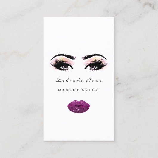 Carte De Visite Maquillage Artiste Lashes Parties scintillant Lèvr (Devant)